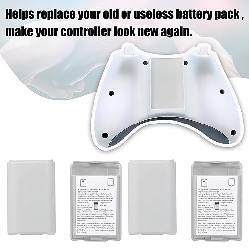10 Pcs Battery Pack Cover for Xbox360 Wireless Controller, Replacement Battery Pack Cover Shell Case (5×Black, 5×White) - color: 5×Black, 5×White