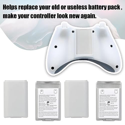 10 Pcs Battery Pack Cover for Xbox360 Wireless Controller, Replacement Battery Pack Cover Shell Case (5×Black, 5×White) - color: 5×Black, 5×White