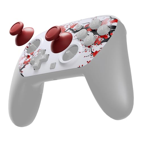 eXtremeRate DIY Replacement Faceplate Shell for Nintendo Switch 2 Pro Controller, Custom Front Housing Case, Thumbsticks and Screwdriver Tools for Switch 2 Pro Controller - Winter Blossom - color: Winter Blossom