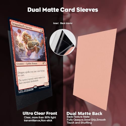 Peach Pink Dual Matte Card Sleeves, Katomula Card Sleeves for MTG, Standard Card Sleeve for MTG, PKM, Flesh & Blood - color: Peach Pink
