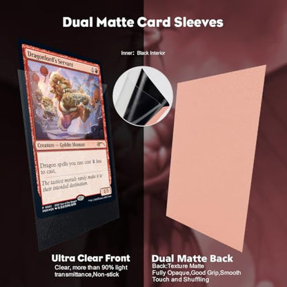 Peach Pink Dual Matte Card Sleeves, Katomula Card Sleeves for MTG, Standard Card Sleeve for MTG, PKM, Flesh & Blood - color: Peach Pink