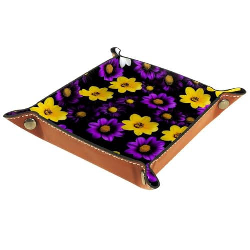 Pansies Flower Dice Tray Dice Rolling Tray Folding Dice Holder for Dice Games, Like RPG, DND and Other Table Games - color: Multi 20