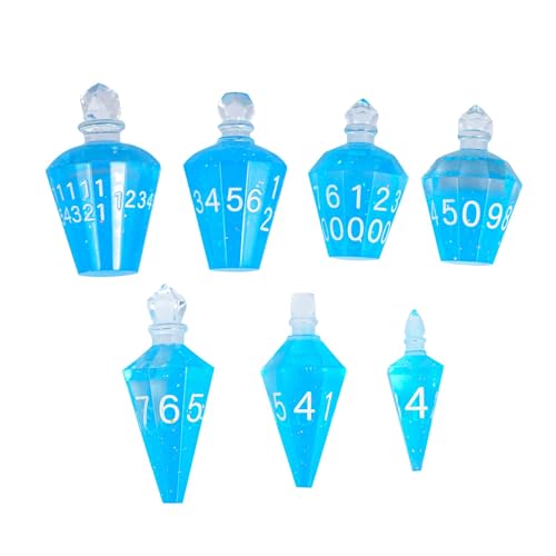 7PCS Potion DND Dice Set,Transparent Sharp Edge Die Set D&D RPG Polyhedral Die,for Dungeons & Dragons, Pathfinder, and TTRPG Roleplaying Games (Blue) - color: Blue