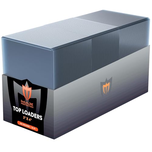 Max Protection 35pt Top Loaders for Cards - 100 Count - Premium 3x4 Inch Trading Card Toploaders - Protect Your Baseball and Sports Cards with These Crystal Clear Hard Plastic Sleeves Protectors - size: 100 Toploaders