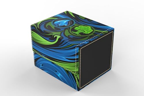 Vault- TCG/MTG 100+ Card Color Combo Deck Box (Green/Blue) - color: Green/Blue