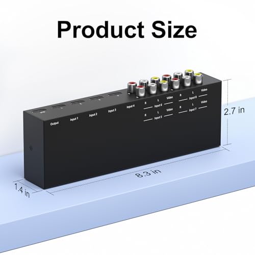 Y.D.F 4 Way HDMI 2.0 Switcher + 4 RCA to HDMI Converter(2 in 1) 4 Way AV Composite CVBS Switch to HDMI Adapter Support 4:3/16:9 Switching for N64 NGC Wii Xbox PS2/3/4/5 Xbox Series/ONE Switch