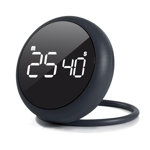 Stell Gray Quick Que Kitchen Timers, Visual timers Large LED Display Magnetic Countdown Countup Timer for Classroom Cooking Fitness Baking Studying Teaching, Easy for Kids and Seniors (Steel Gray) - color: Steel Gray