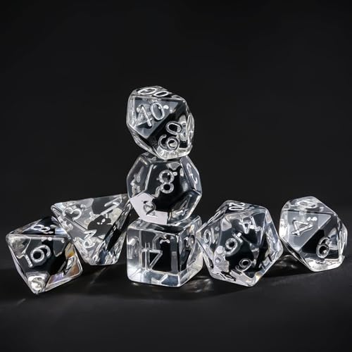 Cusdie 7-Die DND Dice, Polyhedral Dice Set Filled with Animal, for Role Playing Game D&D Dice（Black Cat） - color: Black Cat
