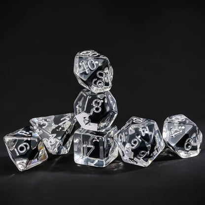 Cusdie 7-Die DND Dice, Polyhedral Dice Set Filled with Animal, for Role Playing Game D&D Dice（Black Cat） - color: Black Cat