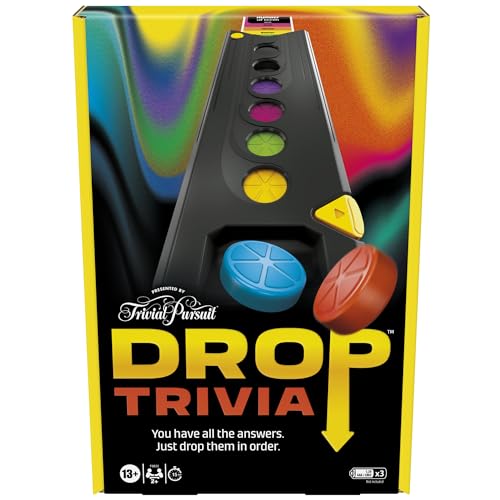 Hasbro Gaming Drop Trivia Game | Electronic Party Game with Voice and Sounds | Ages 13+ | 2 or More Players | 15 Mins. | from Trivial Pursuit | Party Board Games