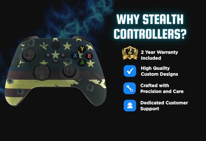 Stealth Controllers Wireless Controller for Xbox Series S, Xbox Series X, Xbox One - Soft Touch Feel - Custom Series S/X Controller (American Flag) - color: American Flag