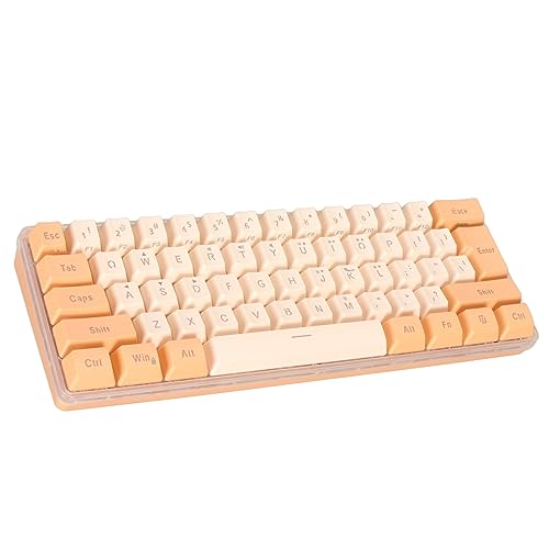 ZJchao 61 Key Ultra Compact Mechanical Keyboard RGB Backlit Tactile Orange Yellow Switches 60 Layout for Gamers Typists - size: Orange Yellow