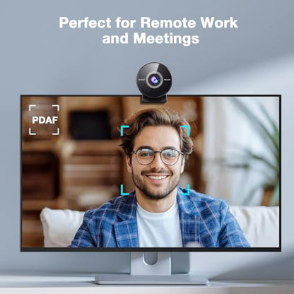 EMEET C950 4K Webcam for PC - PDAF Autofocus, USB Webcam with Microphone & Physical Privacy Cover, 1080P@60FPS, USB 2.0 Plug&Play, No Tripod Hole, Web Cam w/ 70°View for Meeting/Online Classes/Zoom - style: 4K Updated PDAF Autofocus