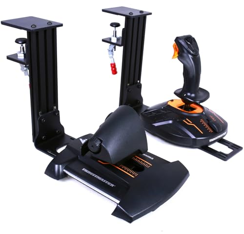 Meza-Set of 2 Heavy Duty Hotas Desk Mounts Compatible with Logitech G X52/X52 Pro/X56/X56 Rhino/Thrustmaster T.16000M FCS/TCA Officer Pack Airbus