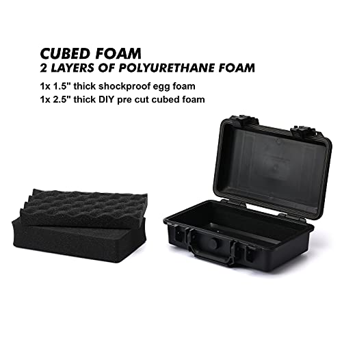 CASOMAN 11.5-Inch Water-Proof & Explosion-Proof Box, with Cush- Proof Sponge, IP67 Water Proof Grade, Customizable Foam - size: 11.5" X 8.3" X 3.9"