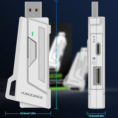 AX200 Keyboard and Mouse Adapter for PC, Keyboard Adapter Compatible with Nintendo Switch & PC, AX200 Converter for Playing FPS/TPS Games, App Customize Recoil, Smart Rocker, Aim Assist, Sensitivity
