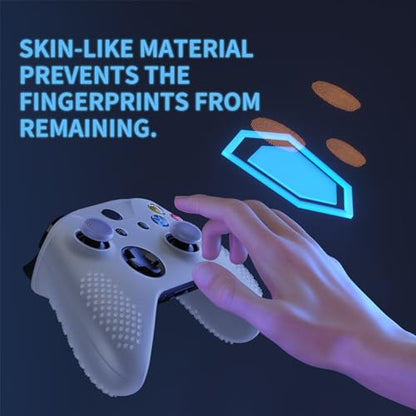 eXtremeRate PlayVital Soft Anti-Slip Glow in Dark - Green Silicone Controller Cover Skins and Black Thumb Grips Caps Protective Case for Xbox One X S Controller - color: Glow in Dark - Green