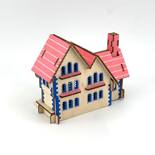 3D Puzzles for Adults, Log Cabin DIY Wooden House Model Kits for Adults to Build, Country Cottage Building Model, 3D Jigsaw Brain Teaser Puzzle, Dollhouse (FHSDFG)