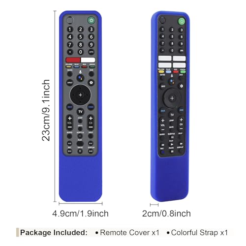 Protective Silicone Case for Sony RMF-TX600U RMF-TX500U Remote Control | Remote Cover for Sony MF-TX500E RMF-TX600E Smart TV Remote Sleeve Skin Waterproof, Anti-slip (Blue) - color: Blue