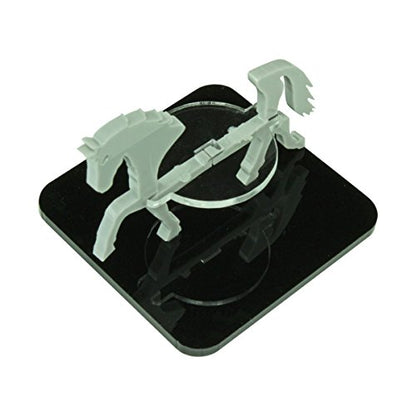 LITKO Horse Mount | Compatible with D&D & Pathfinder | 50mm Square | Grey | Turns a 30mm (1.25-inch) hero into a saddled rider | 2-inch footprint | Includes steed + clear acrylic base | Glue assembly - color: Grey, style: 2-Inch Square Base