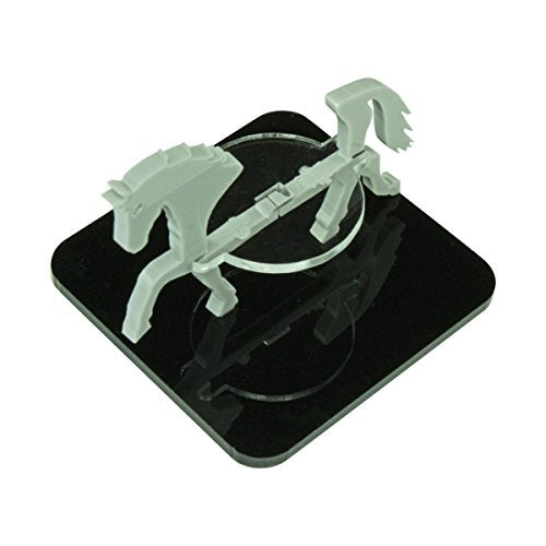 LITKO Horse Mount | Compatible with D&D & Pathfinder | 50mm Square | Grey | Turns a 30mm (1.25-inch) hero into a saddled rider | 2-inch footprint | Includes steed + clear acrylic base | Glue assembly - color: Grey, style: 2-Inch Square Base