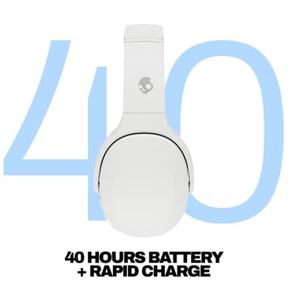 Skullcandy Crusher Evo Wireless Bluetooth Headphones with Multi-Sensory Bass, Noise Isolating Over-Ear Fit, Up to 40 Hours Battery, Microphone for iPhone Android - Bone - color: Bone