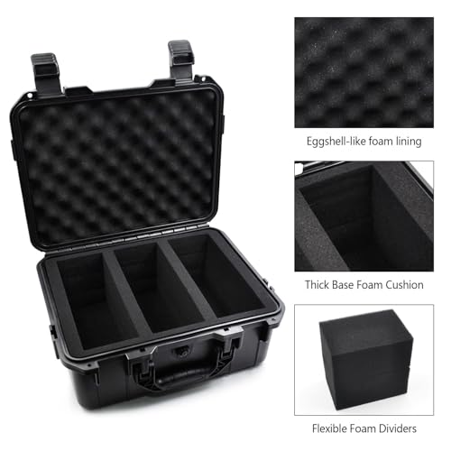 HESOYAM Trading Card Storage Box, Hard-Shell Portable | Graded Card Storage Box Holds 100 CSG/BGS/SGC Top-Load Sports Cards, Comes With 6 EVA Foam Inserts For Full Card Protection