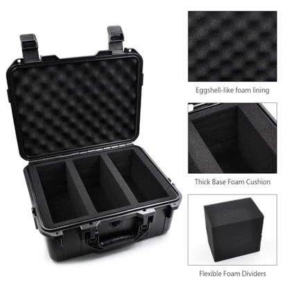HESOYAM Trading Card Storage Box, Hard-Shell Portable | Graded Card Storage Box Holds 100 CSG/BGS/SGC Top-Load Sports Cards, Comes With 6 EVA Foam Inserts For Full Card Protection