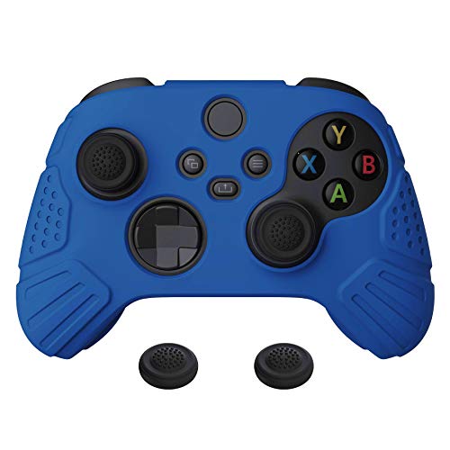 eXtremeRate PlayVital Guardian Edition Blue Ergonomic Soft Anti-slip Controller Silicone Case Cover for Xbox Series X/S, Rubber Protector Skins with Joystick Caps for Xbox Core Wireless Controller - color: Blue