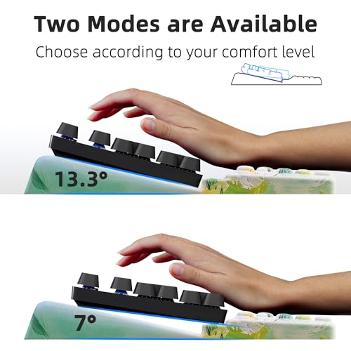 Ospelelf Keyboard Wrist Rest Pad, Comfy Ergonomic Keyboard Stand Holder, Office Desk Accessories, Work from Home Essentials, Anemone Pattern - color: Anemone