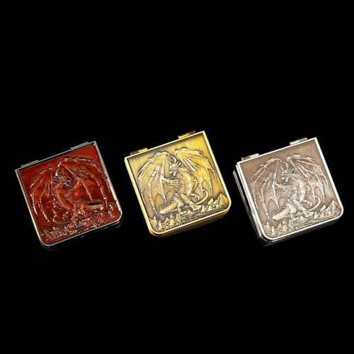 7 in 1 Metal DND Dice Set Foldable Spinner Compact dice subitable for Dungeons & Dragons in Magnetic Iron Box（Sliver） - color: Openable-sliver