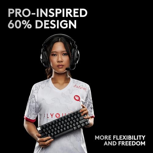 Logitech G PRO X 60% Wireless Gaming Keyboard (Linear Optical) - White | Ultra compact mechanical for Windows PC, LIGHTSYNC RGB, dual-shot PBT keycaps, GX optical linear switches - color: White, size: 60% - Wireless, style: Linear