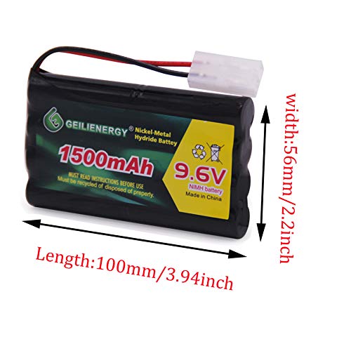 9.6V 1500mAh NI-MH Rechargeable Battery Pack for RC Car Boats Robots and Charger Cable