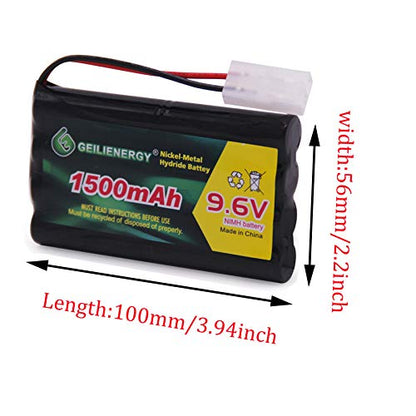 9.6V 1500mAh NI-MH Rechargeable Battery Pack for RC Car Boats Robots and Charger Cable