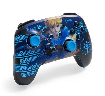 PowerA Enhanced Wireless Controller for Nintendo Switch with Lumectra - Wake Up Link, Gamepad, Game Controller, Bluetooth Controller, Rechargeable - style: Wake Up Link