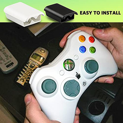 Xahpower Battery Pack Cover for Xbox 360, Replacement Battery Pack Cover Shell Repair Part Compatible with Xbox 360 Wireless Controller(4 Pack, Black, White)