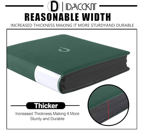 D DACCKIT Card Binder 16 Pocket - Fits 1024 Cards，4X4 Ringless Card Album with Sleeves for Trading Cards & Sports Cards（Model A，Blackish Green） - color: Blackish Green