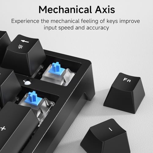 Wireless Numeric Keyboard | Mechanical Number Pad with RGB LED Backlit Wireless 2.4G/Bluetooth 5.0/Wired USB-C Rechargeable Numeric Keypad for Win/Mac - color: Black