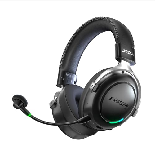 Wireless Gaming Headset with Detachable Noise Canceling Microphone | 2.4 GHz, Bluetooth, 53mm Titanium Drivers, 220H Battery, 7.1 Surround Sound