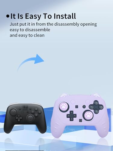Case for Nintendo Switch 2 Pro Controller,UYRUREL Premium Sillence Material,Shock-Absorbing and Anti Drop Protection Soft Shell,with Stickers and Thumb Grips,Purple. - color: Purple
