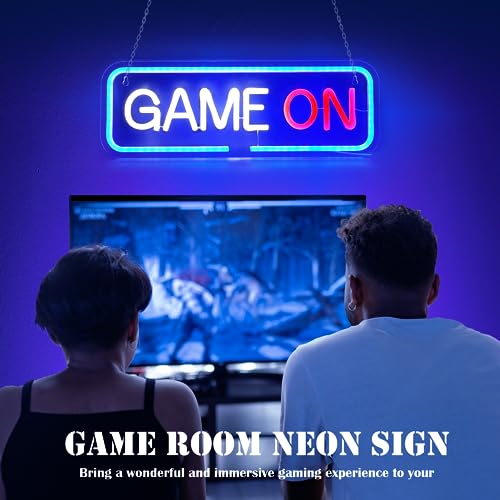 Neon Signs Beadroom Decoration Neon Lights Wired USB with Switch Acrylic LED Light Signs Wall Decor for Kids Teen Gamer Bedroom Game House PC Room Party Decoration LED Neon Light (GAME ON) - style: GAME ON
