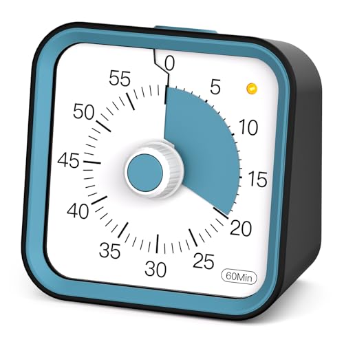 Visual Timer for Kids, Cute Timer with Pause Function, Black | Time Management for Classroom, ADHD, Kitchen, Toddlers, Study, Alarm 3 Volume Levels, Light Indicator, Easy to Use - color: Black