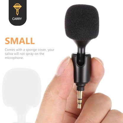 Veemoon 3pcs Stereo Microphone for Mobile Phones Bendable Live Streaming Mic Connector Versatile Laptop Home Use for Gaming Voice Calls and Conferences