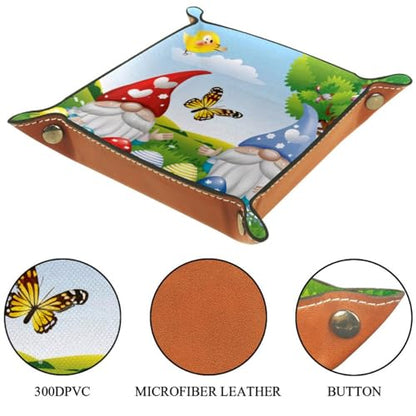 Easter Gnomes Eggs Butterfly Dice Tray PU Leather Dice Rolling Tray Folding Dice Holder for Dice Games, Like RPG, DND and Other Table Games - color: Multi 9