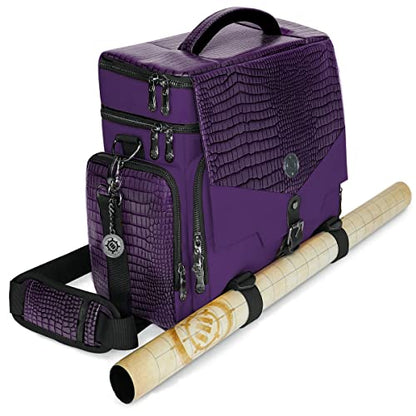 ENHANCE Travel Bag for DND Collector's Edition, Bag Compatible with Dungeons and Dragons, Battle Mat Holder, Dice Pockets and Accessories, Carry 4-8 Books (Purple Dragon) - color: Purple Dragon