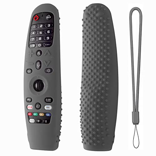 Hi Color Silicone Cover for LG AN-MR600/AN-MR650 / AN-MR18BA / AN-MR19BA/AN-MR20GA TV Remote Control Protective Sleeve for LG Magic TV Remote Cover Case(Dark Gray) - color: dark gray