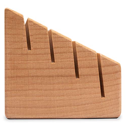 Yellow Mountain Imports Solid Beechwood Playing Card Holders - Set of 2 - size: 9.8”