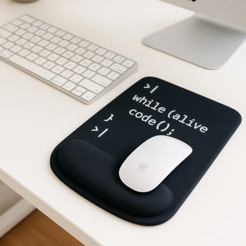 Ergonomic Memory Foam Mouse Pad with Wrist Support, Orange, Ultra-Smooth Surface, Anti-Slip Base (Code, Medium) - color: Code