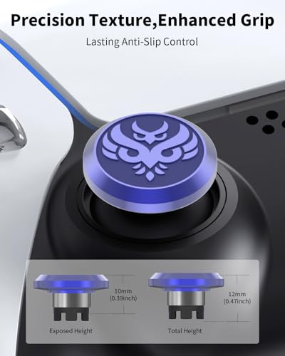 KD.FLY Metal Thumbsticks for PS5 Controller Joystick Replacement, Thumb Sticks for PS4 Controller, Custom Thumb Grips for Switch Pro Controller, 2 Joystick, 2 Thumbstick Base, Owl - color: Owl