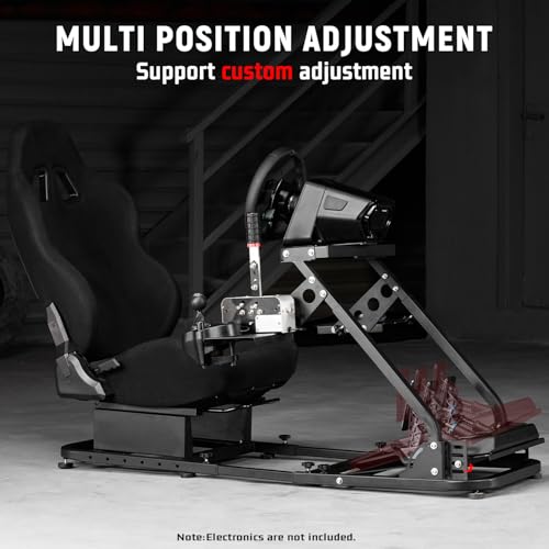 Dardoo Flight Sim Cockpit With Seat Adjustable Racing Wheel Stand for Driving and Flight Fit for Thrustmaster T80 T150 HOTAS Warthog, for Logitech G920 G923 Without Wheel Shifter and Pedal
